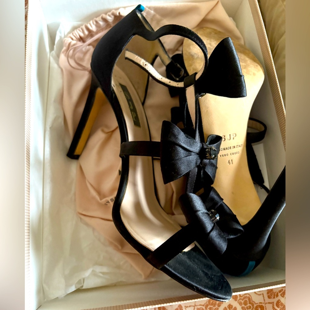 SJP - Made In Italy Posy Satin Bow Heels